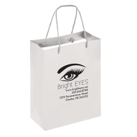 Boutique Imprinted Shopping Bags White - Laminated (Large) [Min. Order Qty: 500 Bags]