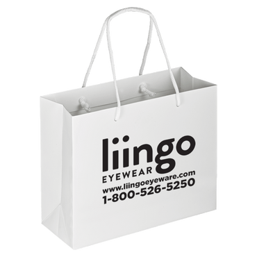 Boutique Imprinted Shopping Bags White - Laminated (Large) [Min. Order Qty: 500 Bags]