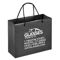 Boutique Imprinted Shopping Bags Black - Laminated (Large) [Min. Order Qty: 500 Bags]