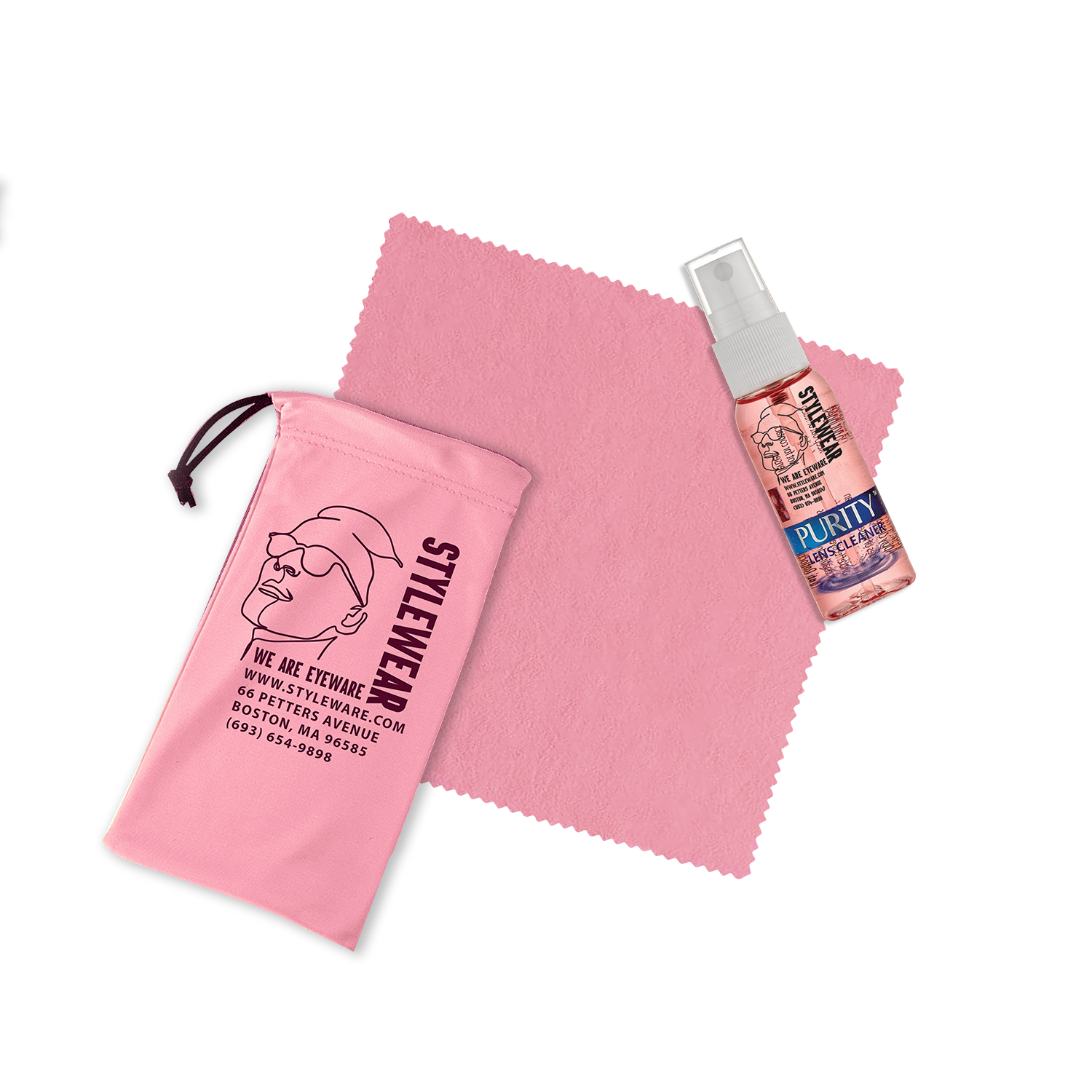 Pink 2 oz. Purity™ Imprinted Pouch Kits