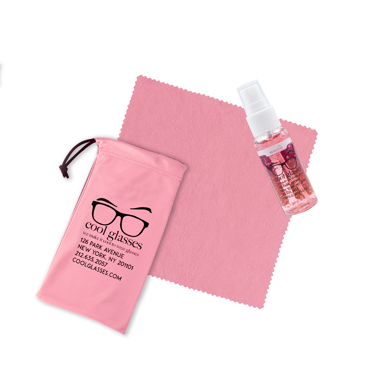 Pink 1 oz. Imprinted UltraVue™ Pouch Kit