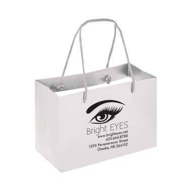 Boutique Imprinted Shopping Bags White - Laminated (Small) [Min. Order Qty: 500 Bags]