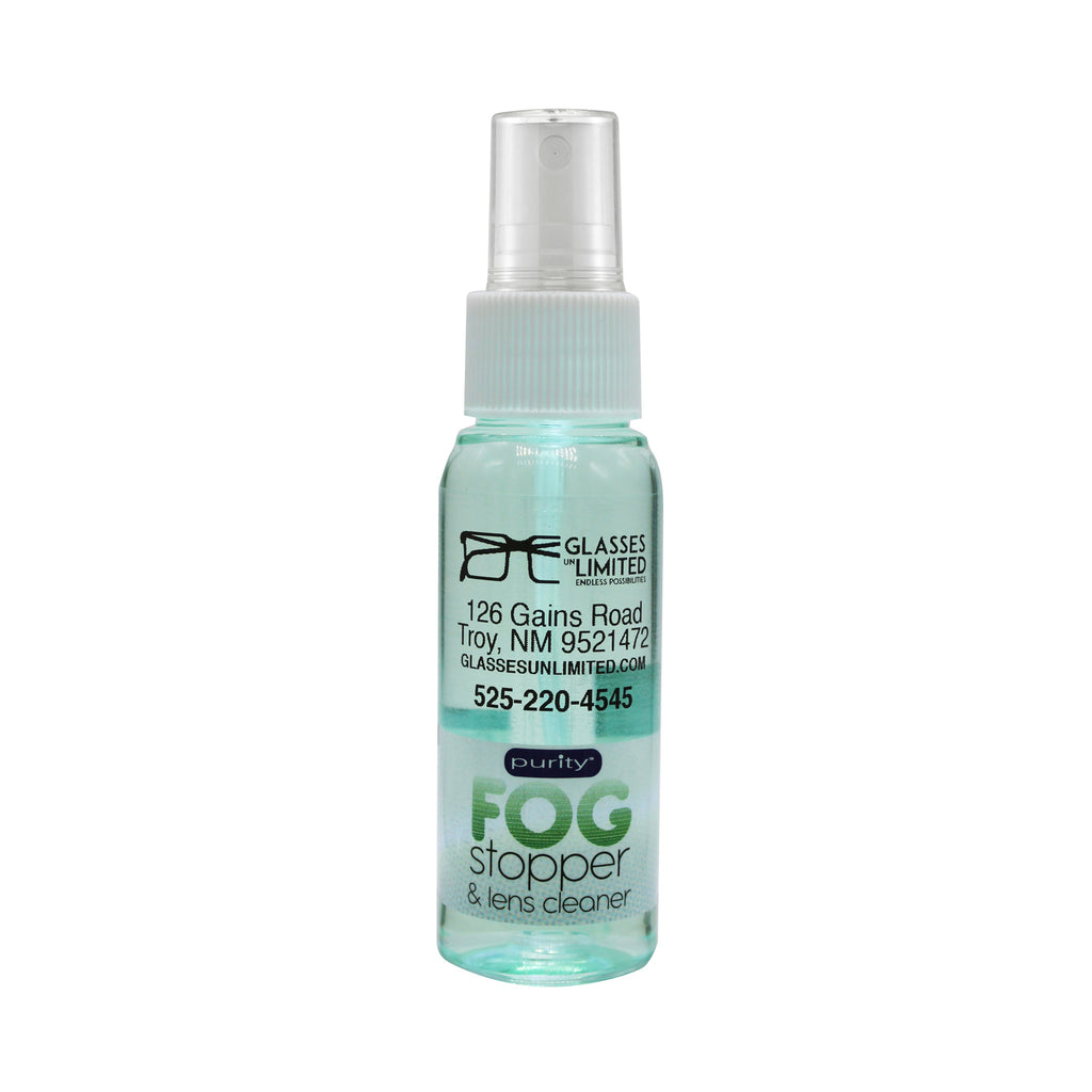 2 oz. Purity™ Imprinted Fog Stopper & Cleaner – taylormadisoneyewear